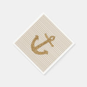 Gold Glitzer Anchor Serviette (Ecke)