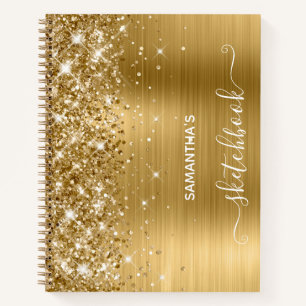 Gold Glitzer and Foil Girly Sketchbook Notizblock