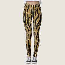 Gold Glitzer Animal Print