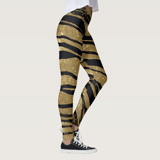 Gold Glitzer Animal Print Leggings (Rechts)