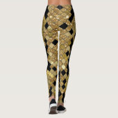 Gold Glitzer Animal Print Leggings (Rückseite)