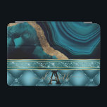 Gold Glitzer Aquamarin Agate Marble Diamonds iPad Mini Hülle<br><div class="desc">Gold Glitzer Aquamarin Agate Marble Diamonds</div>
