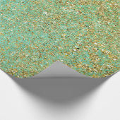 Gold Glitzer Aquamarin Aqua Girly Glam Trendy Part Geschenkpapier (Ecke)