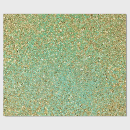 Gold Glitzer Aquamarin Aqua Girly Glam Trendy Part Geschenkpapier (Flach)