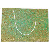 Gold Glitzer Aquamarin Aqua Glittery Glam Sparkle  Große Geschenktüte (Rückseite)
