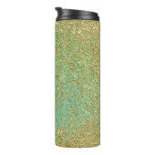 Gold Glitzer Aquamarin Aqua Modernes Glam Trendy Thermosbecher (Nach rechts gedreht)