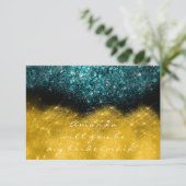 Gold Glitzer Aquamarin Ocean Confetti Wow Bridesma Einladung (Stehend Vorderseite)
