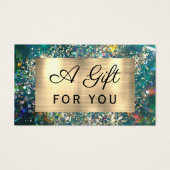 Gold Glitzer aquamarin Opal-Geschenkkarte (Vorderseite)