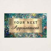 Gold Glitzer aquamarin Opal Terminkarte (Vorderseite)