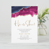 Gold Glitzer Aquarellfarbe offenbart Einladung (Stehend Vorderseite)