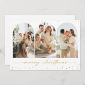 Gold Glitzer Arch Weihnachtskarte Foto Grußkarte Einladung (Vorne/Hinten)