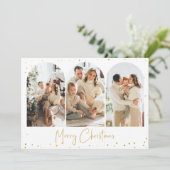 Gold Glitzer Arch Weihnachtskarte Foto Grußkarte Einladung (Stehend Vorderseite)