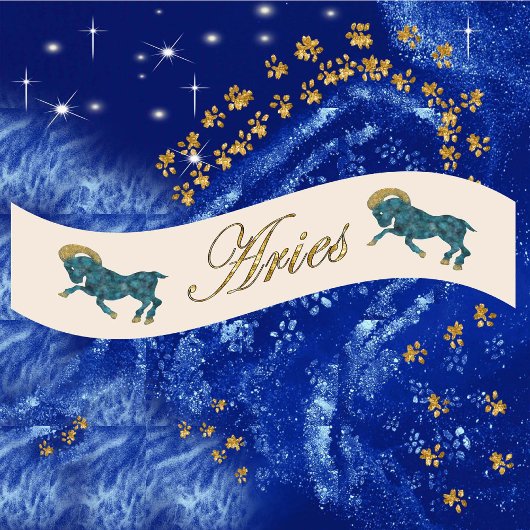 Gold Glitzer Aries Zodiac Geburtstagsgeschenk Satinband