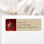 Gold Glitzer auf dem Roten Ornament-Label (Insitu)