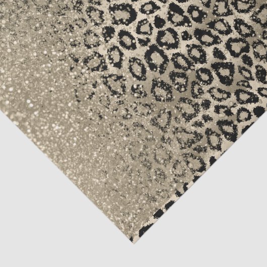 Gold Glitzer auf Ombre Leopard Hintergrund Seidenpapier (Ausschnitt)