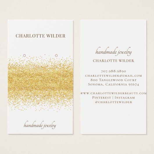 Gold Glitzer auf Weiß (Vorne & Hinten)