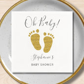 Gold Glitzer Baby Feet Serviette
