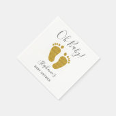 Gold Glitzer Baby Feet Serviette (Ecke)