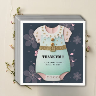 Gold Glitzer Baby Kleidung Floral Baby Dusche Serviette