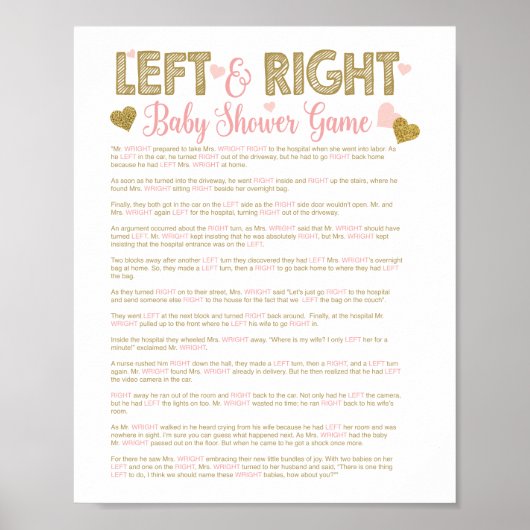 Gold Glitzer Baby Shower Verlassen Rechtes Story G Poster (Vorne)