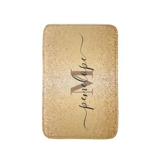 Gold Glitzer Badematte (Vorderseite Vertikal)