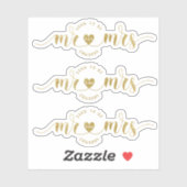 Gold Glitzer bald Mr. and Mrs. Polterabend Aufkleber (Blatt)