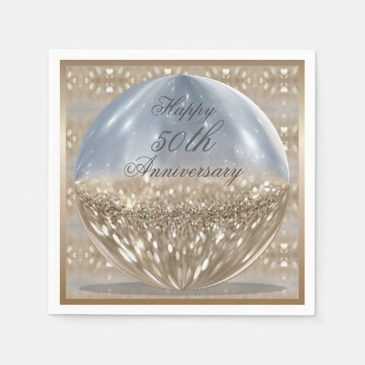Gold Glitzer Ball Napkins Serviette (Vorderseite)