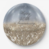 Gold Glitzer Ball Paper Teller (Vorderseite)