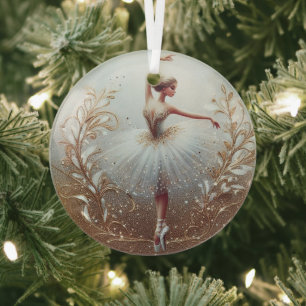 Gold Glitzer Ballerina Weihnachtsschmuck