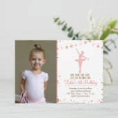 Gold Glitzer Ballett Tanz Geburtstag Einladung (Stehend Vorderseite)