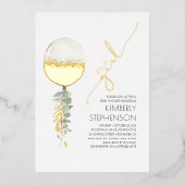 Gold Glitzer Ballon Niedlich Baby Dusche Es ist ei Folieneinladung (Vorderseite)