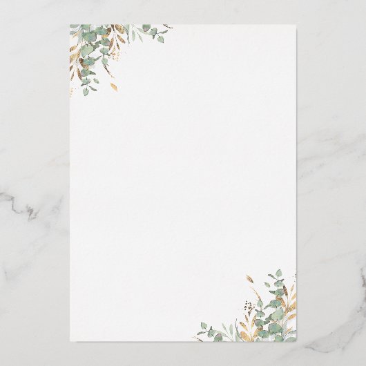 Gold Glitzer Ballon Niedlich Baby Dusche Es ist ei Folieneinladung (Rückseite)