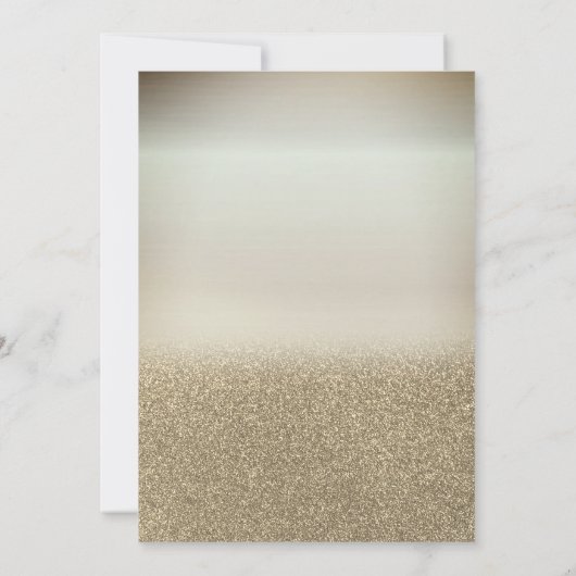 Gold-Glitzer, Ballons, Hochtouren, Quinceanera Einladung (Rückseite)