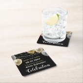 Gold Glitzer Balloons 40. Geburtstag Save the Date Rechteckiger Pappuntersetzer (Vor Ort)