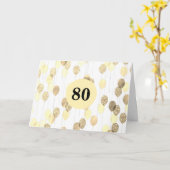 Gold Glitzer Balloons 80. Geburtstag Karte (Gelbe Blume)