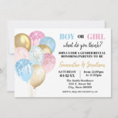 Gold Glitzer Balloons Geschlecht enthüllt rosa ode Einladung (Vorderseite)