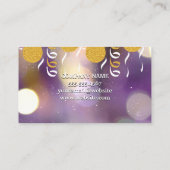 Gold Glitzer Balloons und Confetti Visitenkarte (Rückseite)