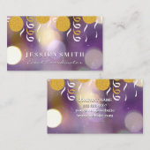 Gold Glitzer Balloons und Confetti Visitenkarte (Vorne/Hinten)