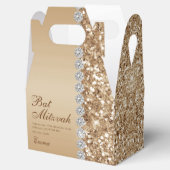 Gold Glitzer Bat Mitzvah Geschenkschachtel (Geöffnet)
