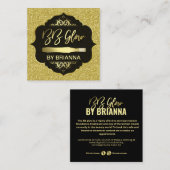 Gold Glitzer BB Glow Treatment Quadratische Visitenkarte (Vorne/Hinten)