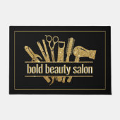 Gold Glitzer Beauty Salon Friseursalon Blck Doorma Fußmatte (Vorderseite)