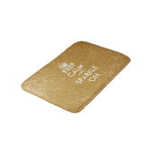 Gold Glitzer behalte Ruhe und strahlt auf Badmatte Badematte (Schrägansicht)
