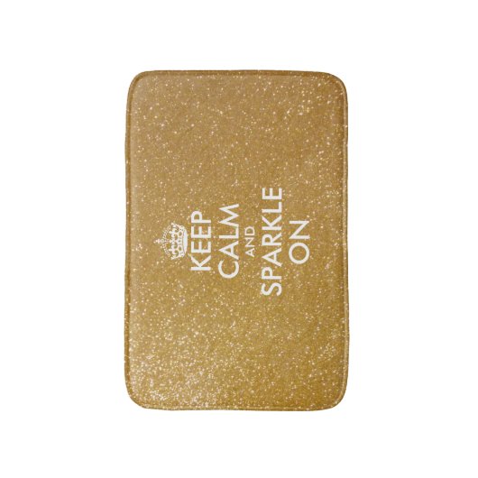 Gold Glitzer behalte Ruhe und strahlt auf Badmatte Badematte (Vorderseite Vertikal)