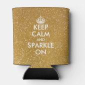 Gold Glitzer behalte Ruhe und strahlt auf Dosenküh Dosenkühler (Rückseite)