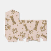 Gold Glitzer Beige Blush Pet Knochen Welpen Hund Geschenkschachtel (Ungefaltet)