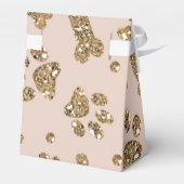 Gold Glitzer Beige Blush Pet Knochen Welpen Hund Geschenkschachtel (Rückseite)