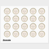 Gold Glitzer & Beige Wedding Monogram Runder Aufkleber (Blatt)