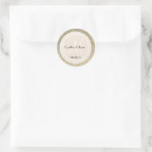 Gold Glitzer & Beige Wedding Monogram Runder Aufkleber (Tasche)