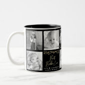 Gold Glitzer Best Bubbie Ever 8 Foto Collage Glam Zweifarbige Tasse (Links)