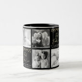 Gold Glitzer Best Bubbie Ever 8 Foto Collage Glam Zweifarbige Tasse (Mittel)